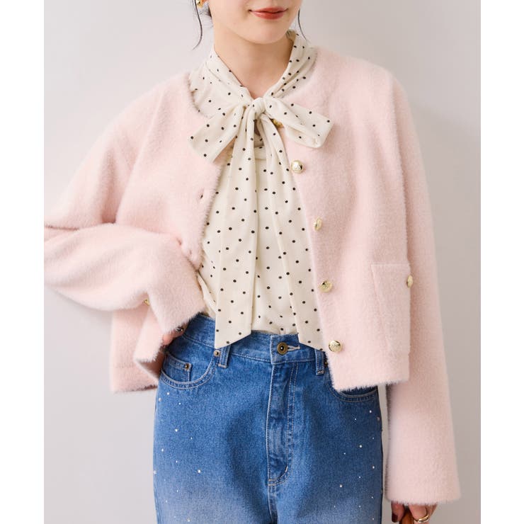 ベロアボウタイドットカットソー | VIS  | 詳細画像14 