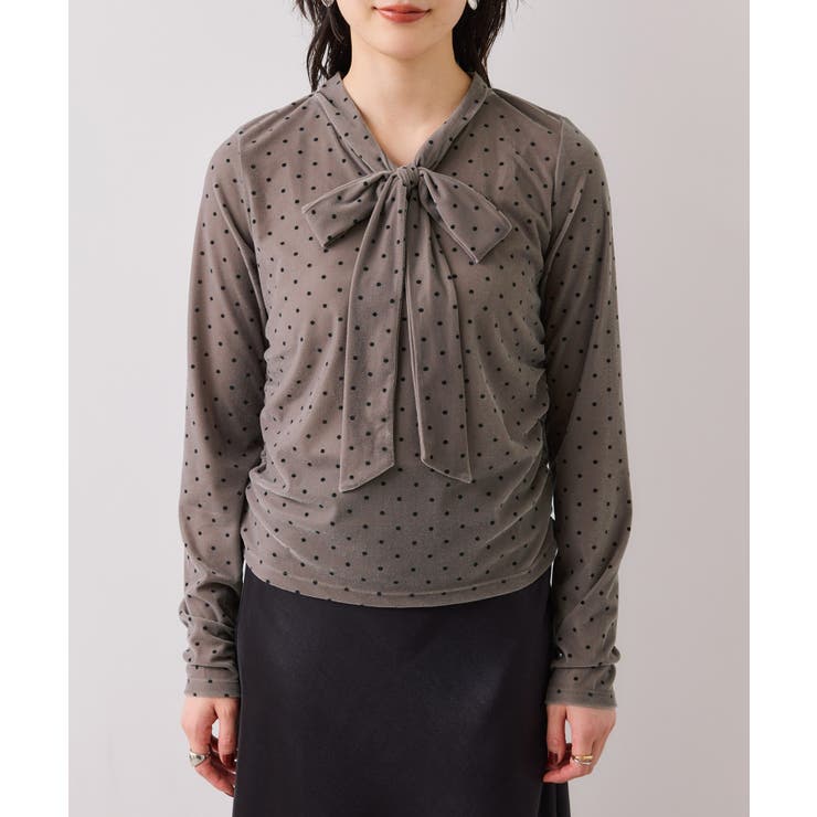 ベロアボウタイドットカットソー | VIS  | 詳細画像18 