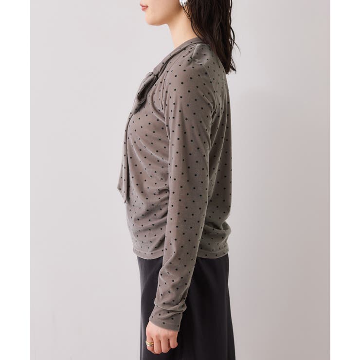 ベロアボウタイドットカットソー | VIS  | 詳細画像19 