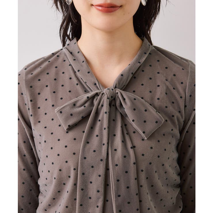 ベロアボウタイドットカットソー | VIS  | 詳細画像21 