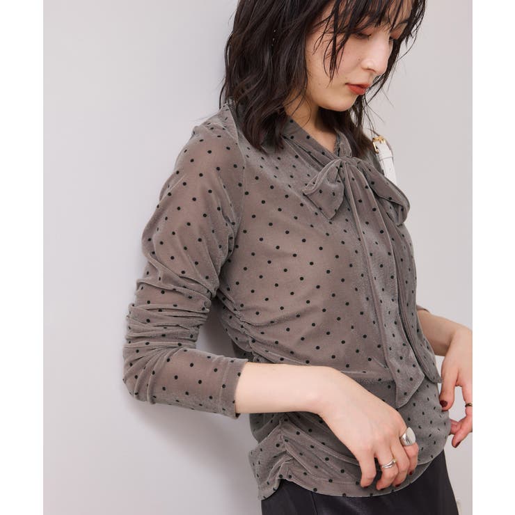 ベロアボウタイドットカットソー | VIS  | 詳細画像4 