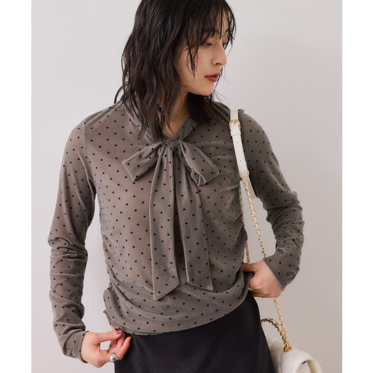 ベロアボウタイドットカットソー | VIS  | 詳細画像6 