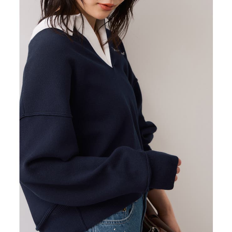 ワンポイント刺繍ポロニットプルオーバー | VIS  | 詳細画像12 