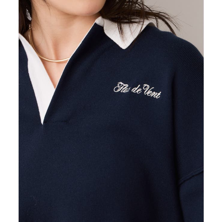 ワンポイント刺繍ポロニットプルオーバー | VIS  | 詳細画像13 