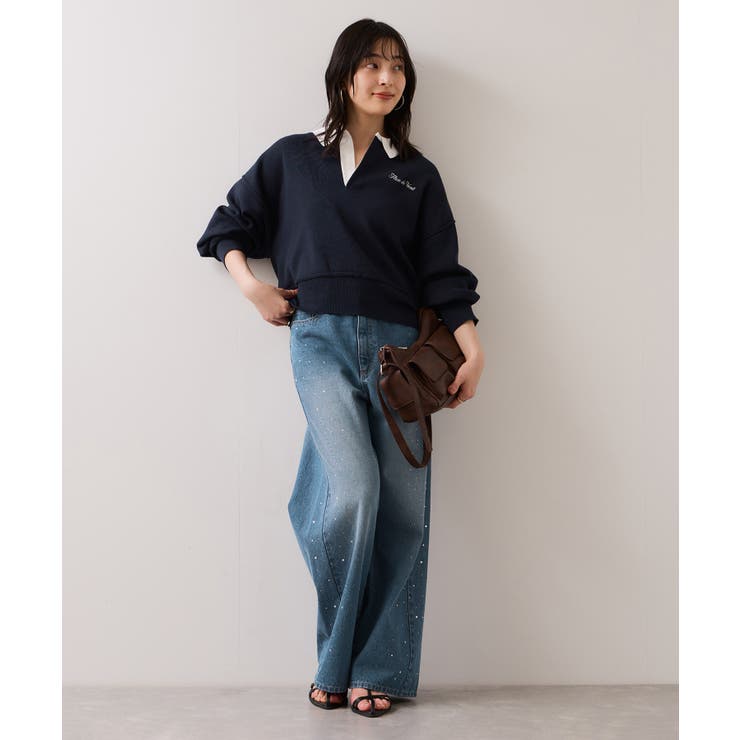 ワンポイント刺繍ポロニットプルオーバー | VIS  | 詳細画像9 