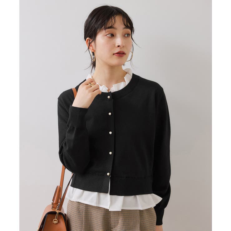 【美得】フリル襟ドッキングニットカーディガントップス | VIS  | 詳細画像17 