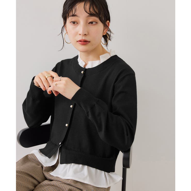 【美得】フリル襟ドッキングニットカーディガントップス | VIS  | 詳細画像18 