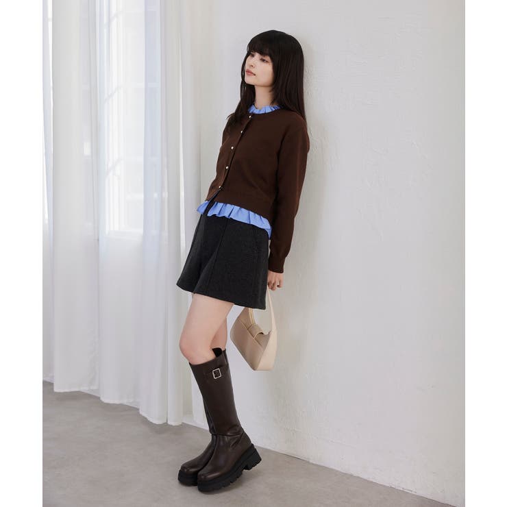 【美得】フリル襟ドッキングニットカーディガントップス | VIS  | 詳細画像2 