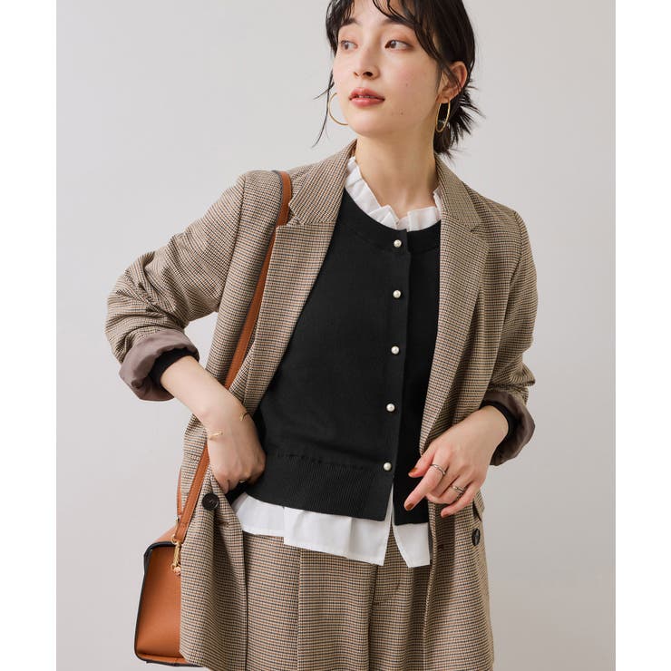 【美得】フリル襟ドッキングニットカーディガントップス | VIS  | 詳細画像22 