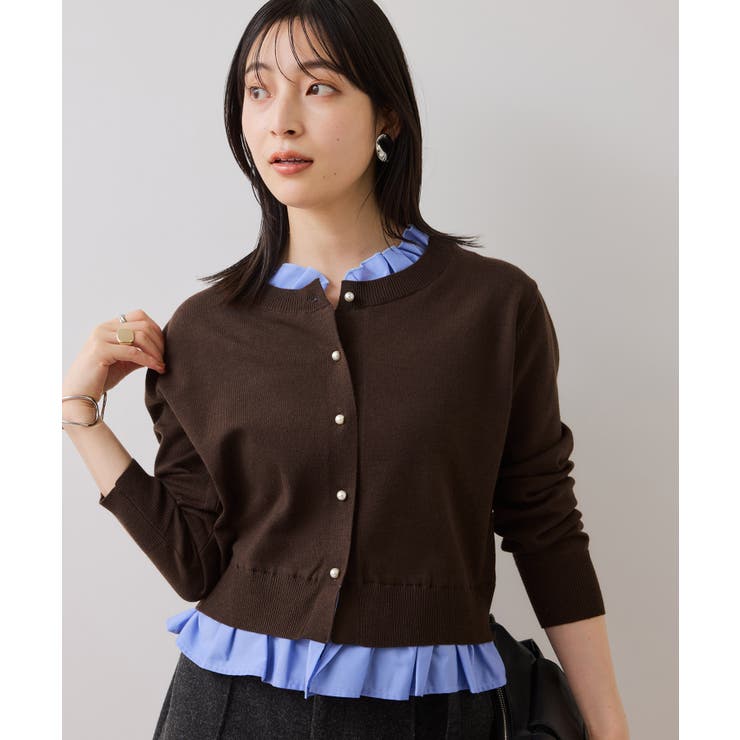 【美得】フリル襟ドッキングニットカーディガントップス | VIS  | 詳細画像27 