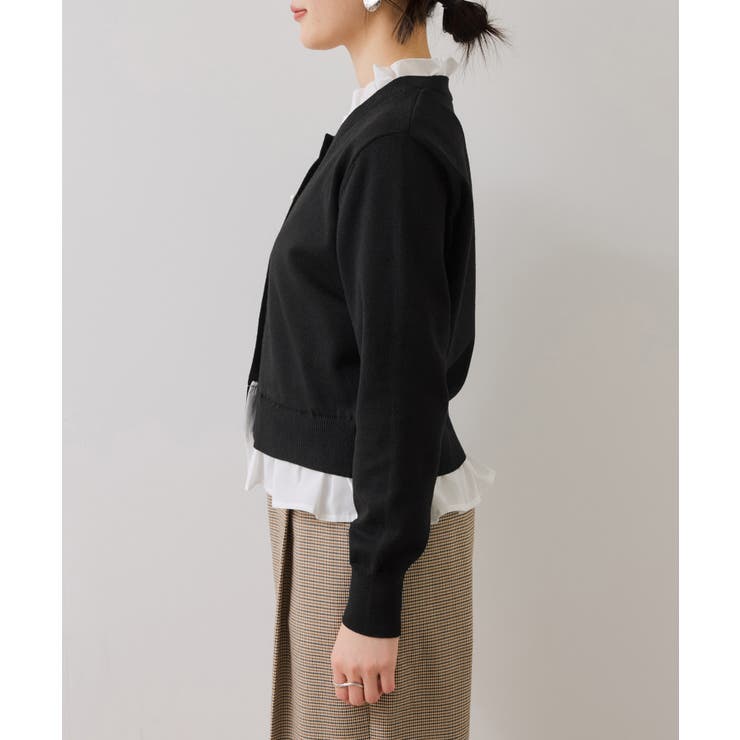 【美得】フリル襟ドッキングニットカーディガントップス | VIS  | 詳細画像29 