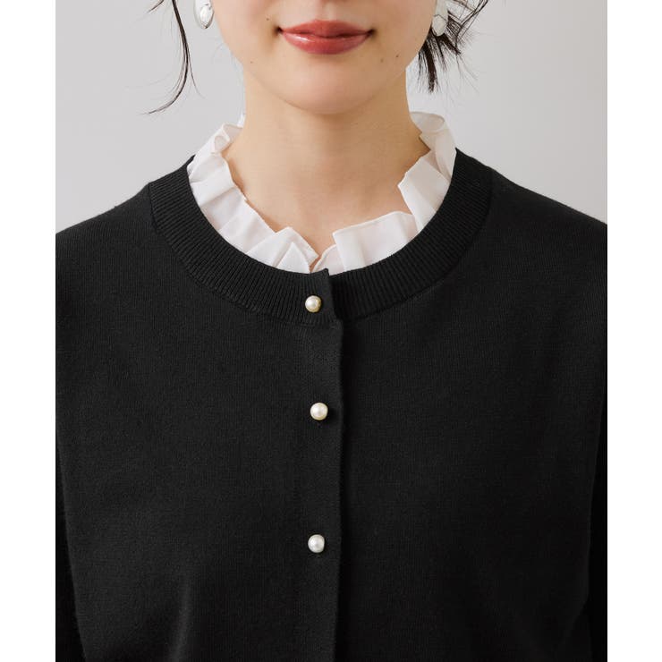 【美得】フリル襟ドッキングニットカーディガントップス | VIS  | 詳細画像31 