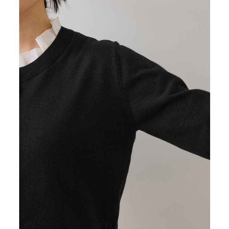 【美得】フリル襟ドッキングニットカーディガントップス | VIS  | 詳細画像32 