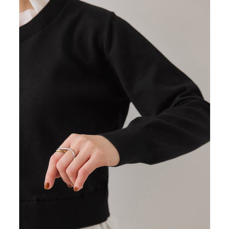 【美得】フリル襟ドッキングニットカーディガントップス | VIS  | 詳細画像34 