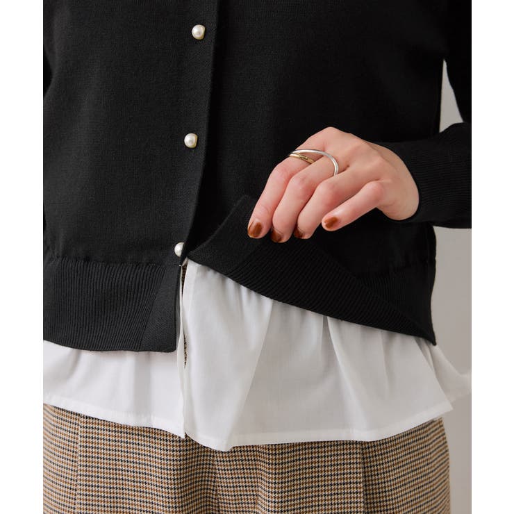 【美得】フリル襟ドッキングニットカーディガントップス | VIS  | 詳細画像35 