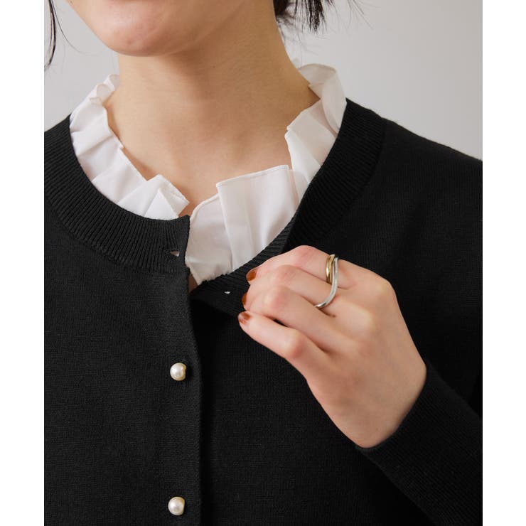 【美得】フリル襟ドッキングニットカーディガントップス | VIS  | 詳細画像36 