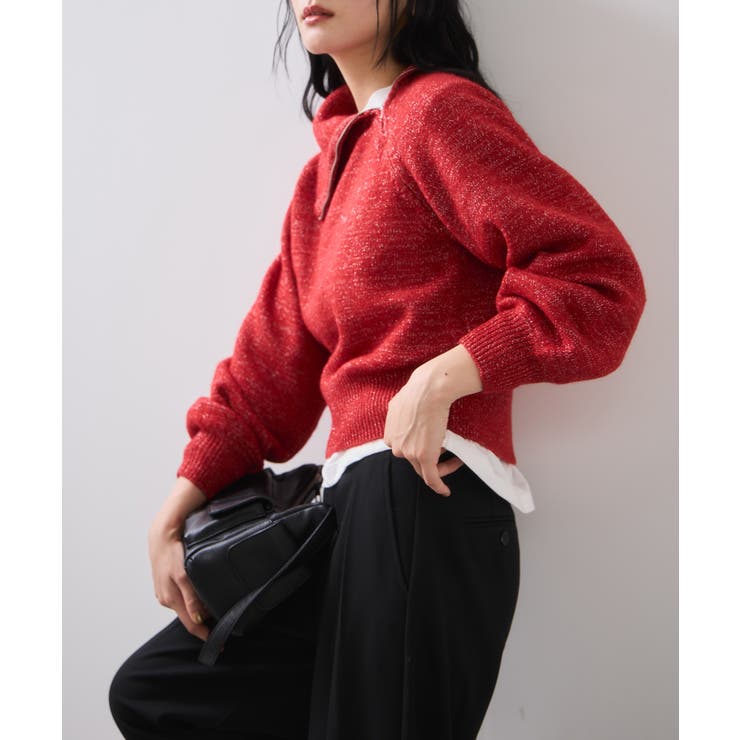 フロントジップニットプルオーバー/イージーケア | VIS  | 詳細画像3 