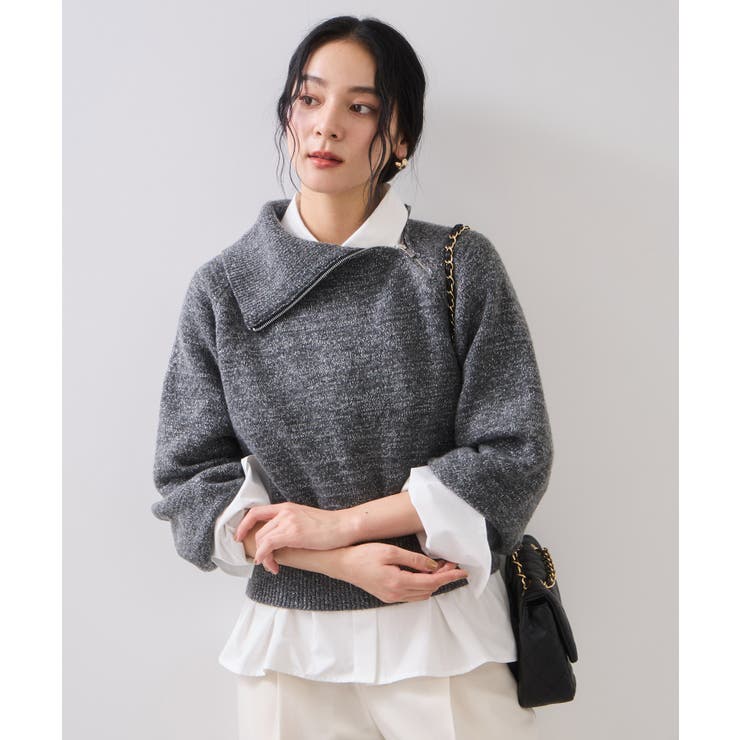 フロントジップニットプルオーバー/イージーケア | VIS  | 詳細画像9 