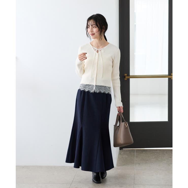 レースレイヤード風リブニット | VIS  | 詳細画像8 