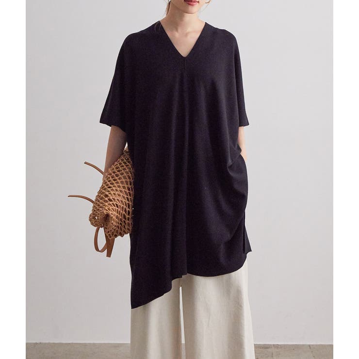 ブラック(01) | 【WEB限定】ビッグポンチョニット | VIS 