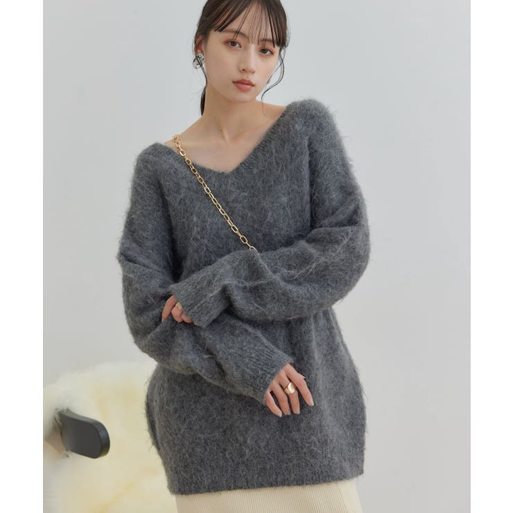 【前後2WAY】毛混トゥンカロンニット | VIS  | 詳細画像11 