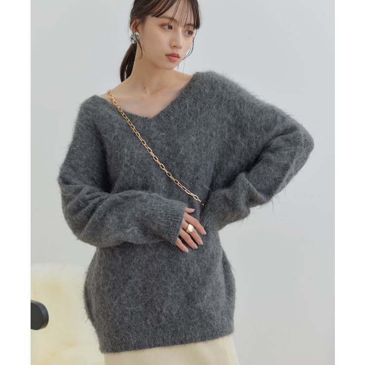 【前後2WAY】毛混トゥンカロンニット | VIS  | 詳細画像12 