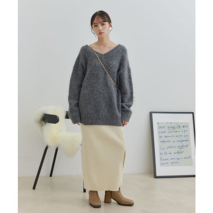 【前後2WAY】毛混トゥンカロンニット | VIS  | 詳細画像14 