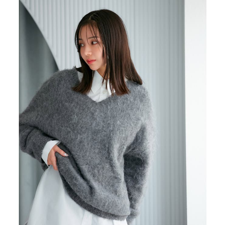 【前後2WAY】毛混トゥンカロンニット | VIS  | 詳細画像31 