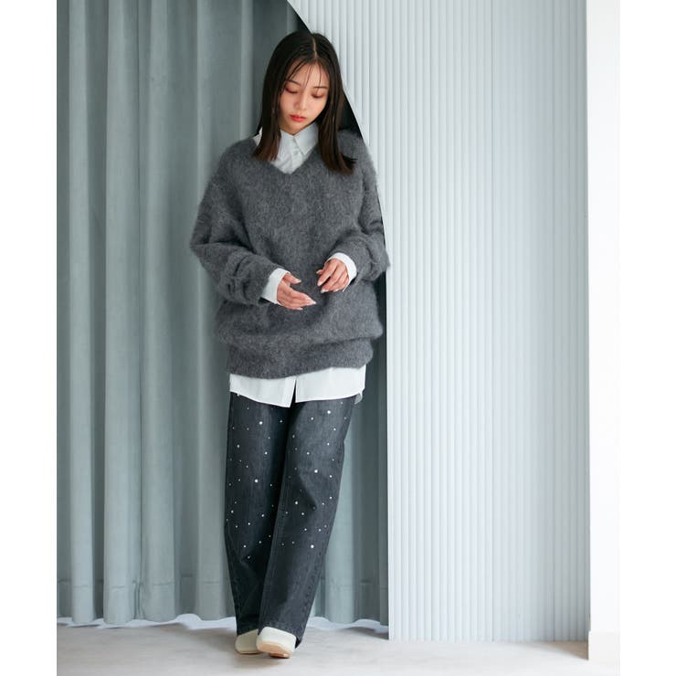 【前後2WAY】毛混トゥンカロンニット | VIS  | 詳細画像32 