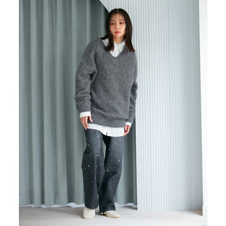 【前後2WAY】毛混トゥンカロンニット | VIS  | 詳細画像33 