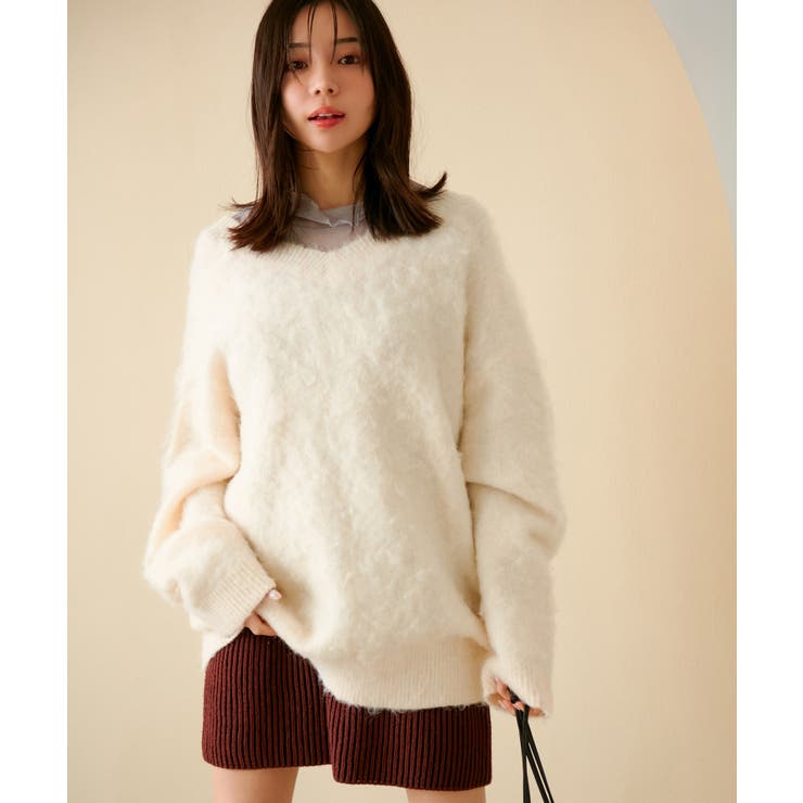 【前後2WAY】毛混トゥンカロンニット | VIS  | 詳細画像34 