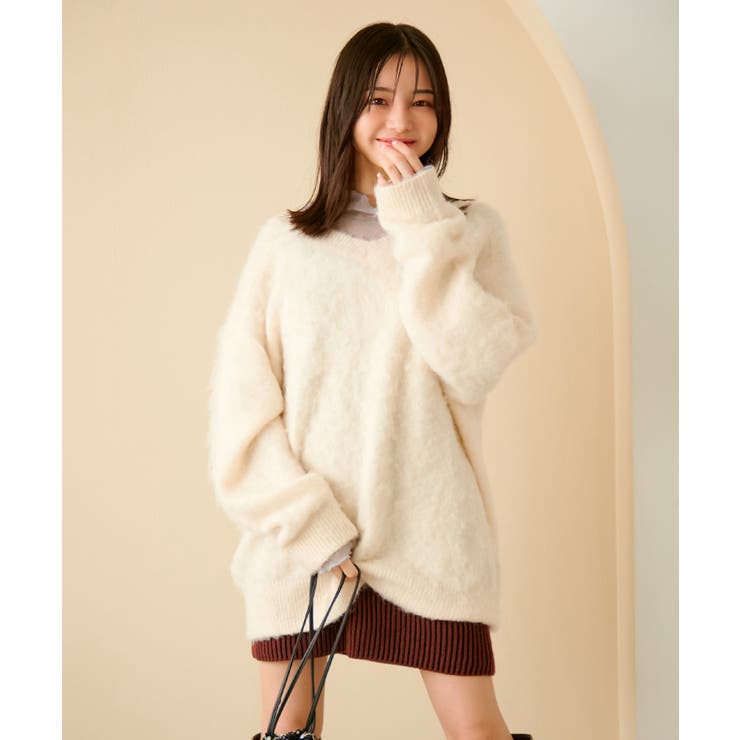 【前後2WAY】毛混トゥンカロンニット | VIS  | 詳細画像35 