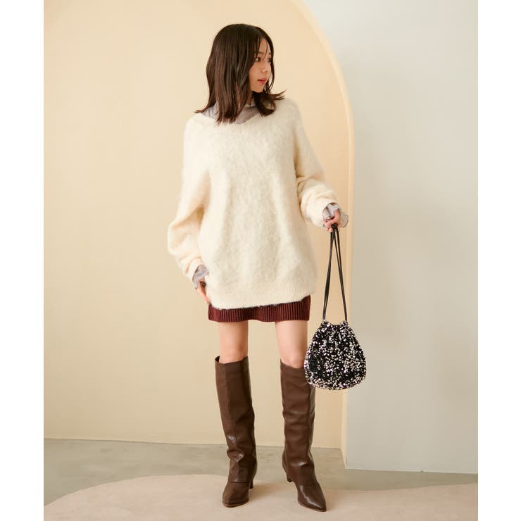 【前後2WAY】毛混トゥンカロンニット | VIS  | 詳細画像36 