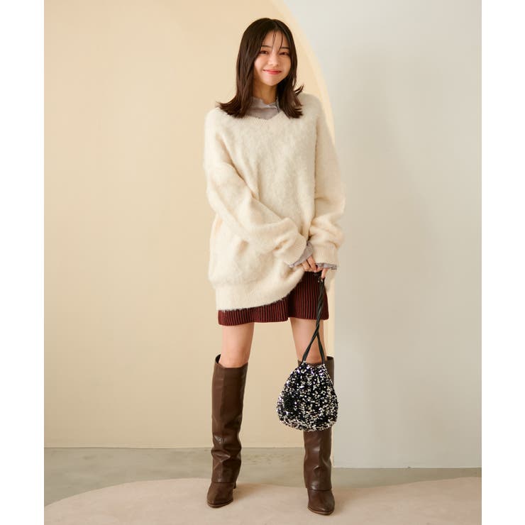 【前後2WAY】毛混トゥンカロンニット | VIS  | 詳細画像37 