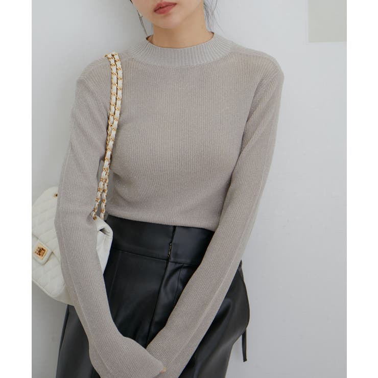 シルバー系(94) | ハイネックラメシアーニット | VIS 