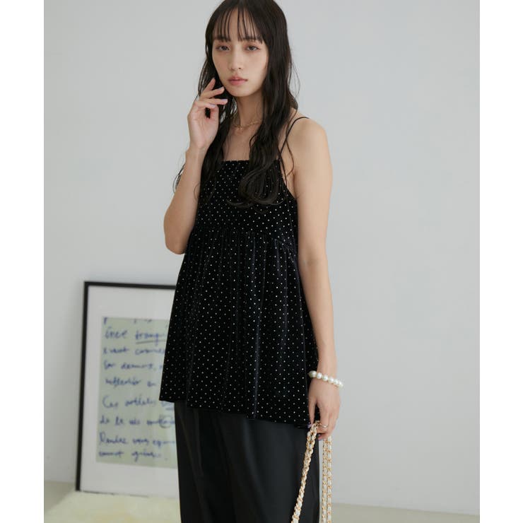 【選べる着丈】ラメドットベロアキャミトップス【洗える】 | VIS  | 詳細画像12 