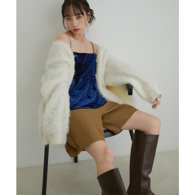 【選べる着丈】ラメドットベロアキャミトップス【洗える】 | VIS  | 詳細画像2 