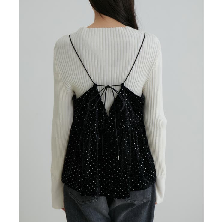 【選べる着丈】ラメドットベロアキャミトップス【洗える】 | VIS  | 詳細画像20 