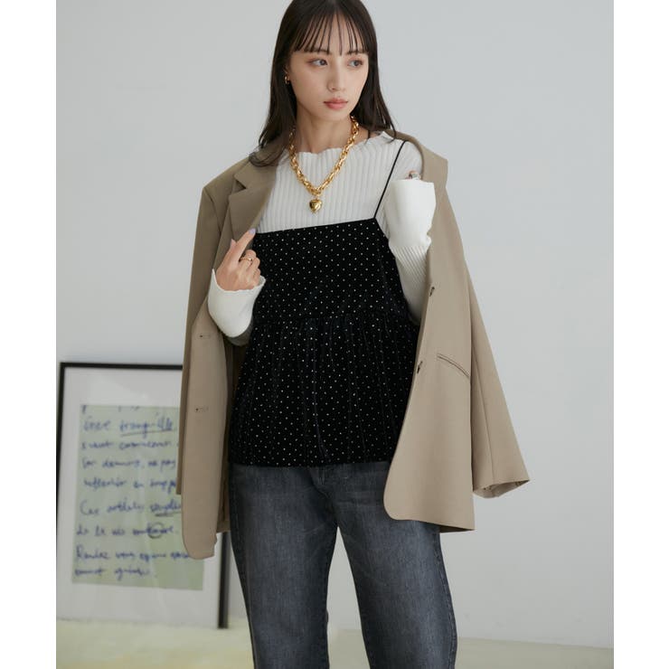 【選べる着丈】ラメドットベロアキャミトップス【洗える】 | VIS  | 詳細画像8 