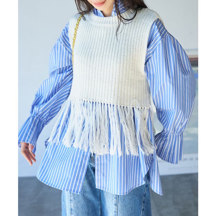 フリンジニットベスト[品番：VISW0040984]｜VIS （ビス ）の