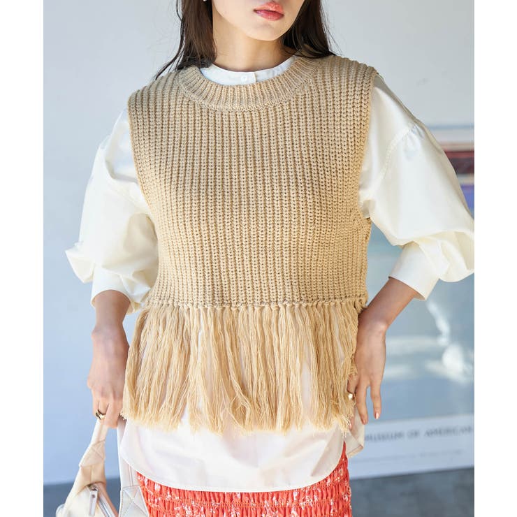 フリンジニットベスト | VIS  | 詳細画像12 