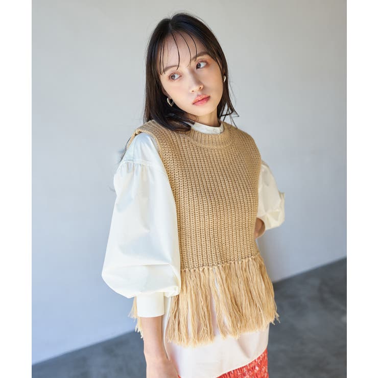 フリンジニットベスト | VIS  | 詳細画像13 