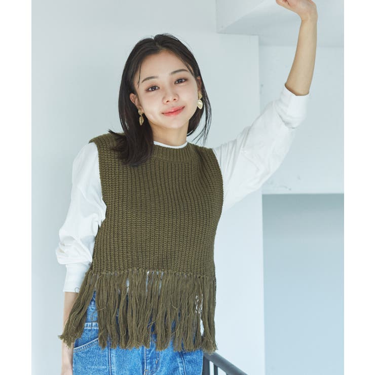 フリンジニットベスト | VIS  | 詳細画像32 