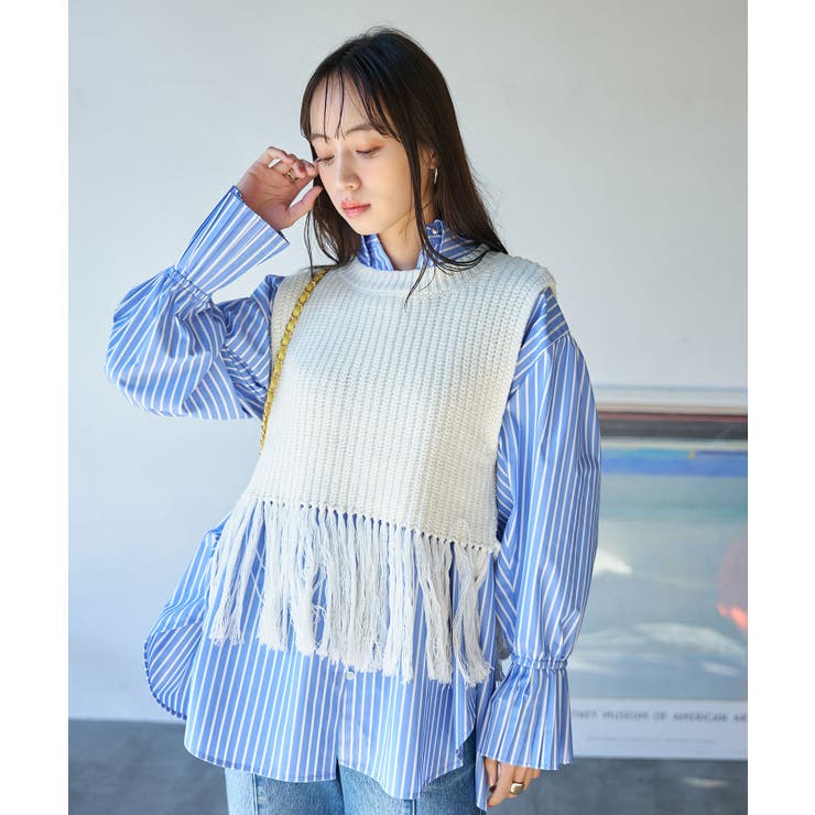 anuke フリンジニットベスト ビスチェ ànuke - Fringe Knit Bustier / フリンジニットビスチェ