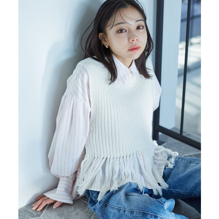 美品 HERITANOVUMヘリテノーム フリンジニットベスト HERITANOVUM（ヘリテノーム）の古着・中古通販 | 【公式】RAGTAG