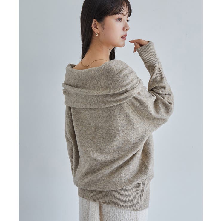 【2WAY】ミックスヤーンオフショルダーニット | VIS  | 詳細画像14 