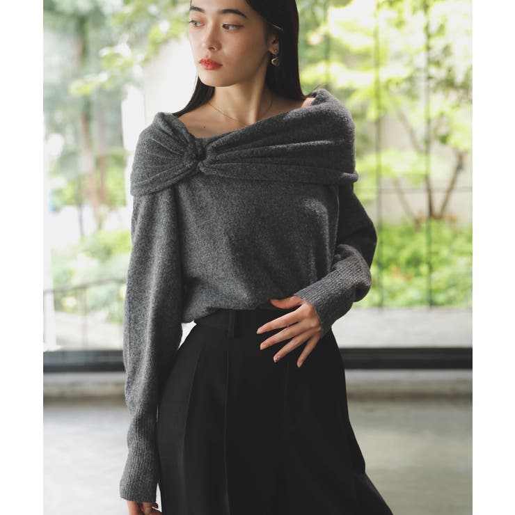 【2WAY】ミックスヤーンオフショルダーニット | VIS  | 詳細画像5 