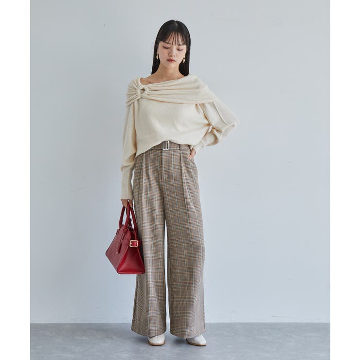 【2WAY】ミックスヤーンオフショルダーニット | VIS  | 詳細画像6 