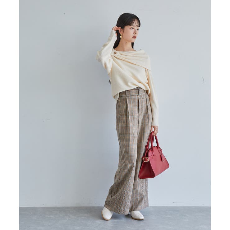 【2WAY】ミックスヤーンオフショルダーニット | VIS  | 詳細画像7 