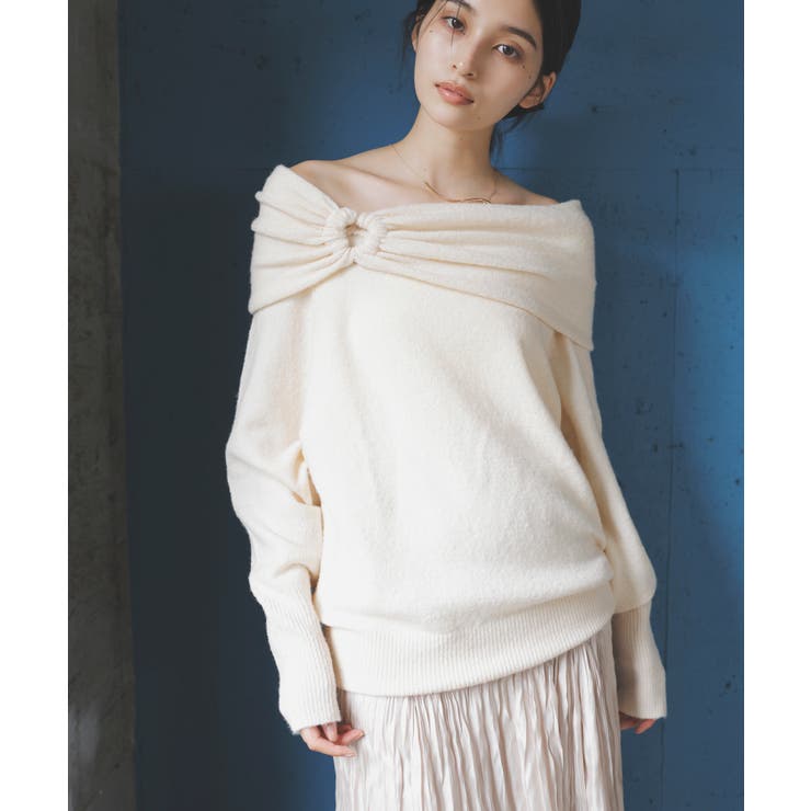 キナリ(16) | 【2WAY】ミックスヤーンオフショルダーニット | VIS 